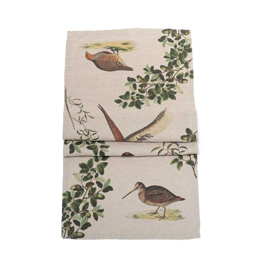 Forest Birds Linen Table Runner 18" x 54"