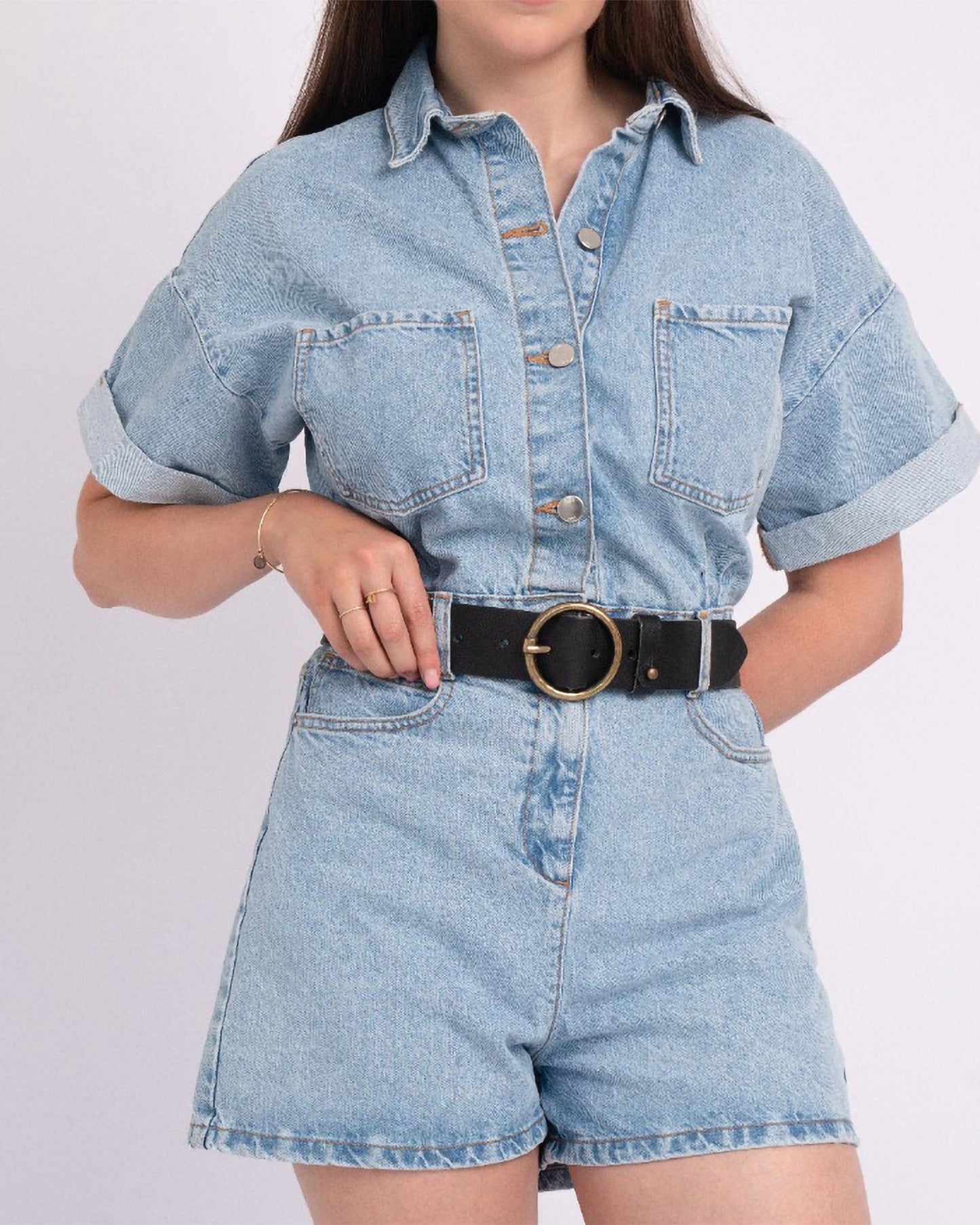 Vintage Full-Grain Leather Belt for Women