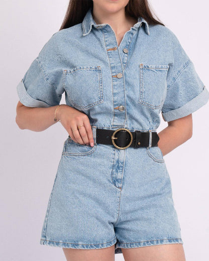 Vintage Full-Grain Leather Belt for Women