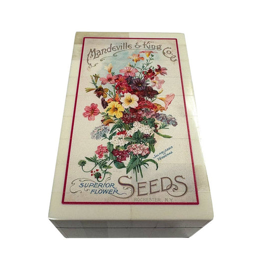 Vintage Seed Colorful Advertisement Decorative Box, 5-1/4"