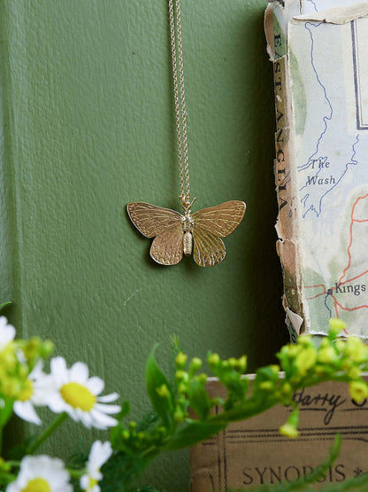 Duke of Burgundy Butterfly Necklace