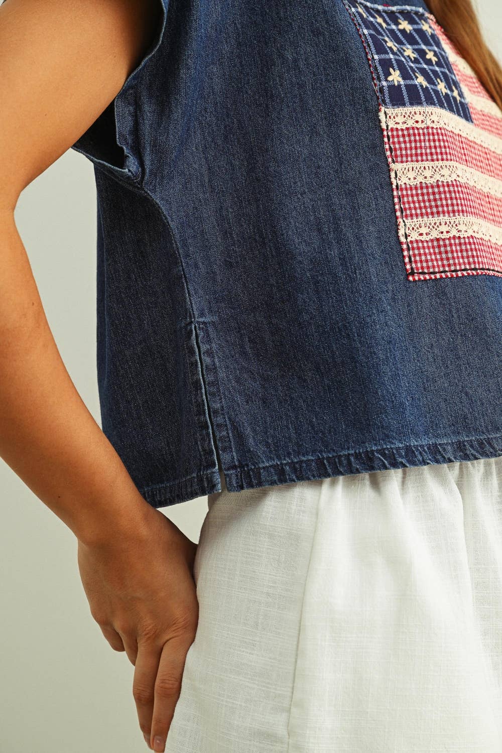 Flag Patched Dolman Sleeve Top
