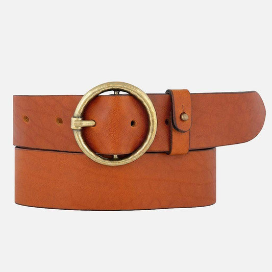 Vintage Full-Grain Leather Belt for Women