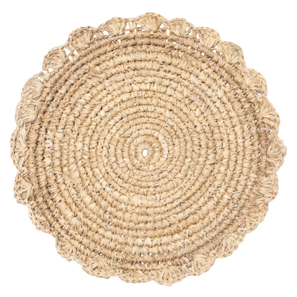 Blossom Natural Round Placemat Flower - Set of 4