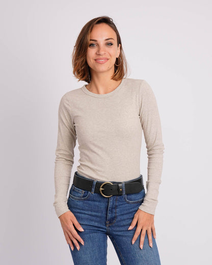 Vintage Full-Grain Leather Belt for Women