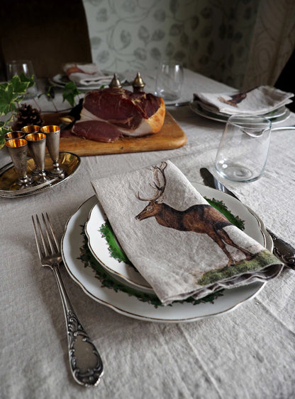 Wild Animals Linen Dinner Napkins