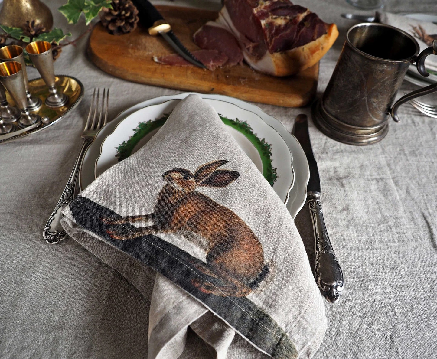 Wild Animals Linen Dinner Napkins
