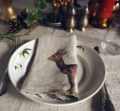 Wild Animals Linen Dinner Napkins