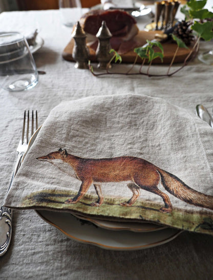 Wild Animals Linen Dinner Napkins