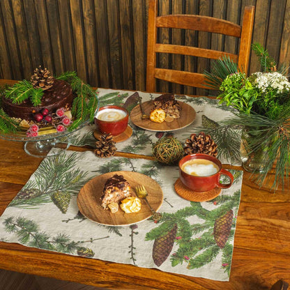 Shady Conifers Linen Placemats - Set of 2