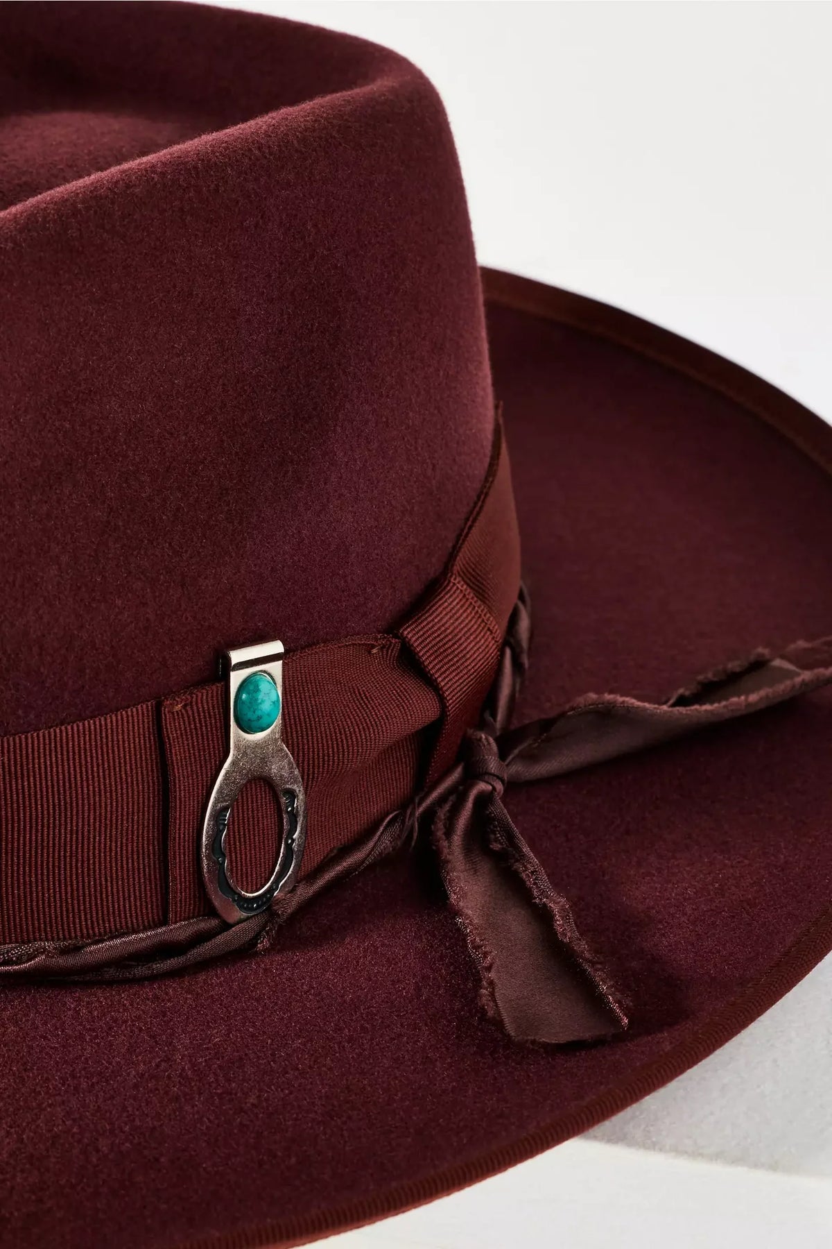 Wyeth Boone Wool Felt Rancher Hat in Burgundy