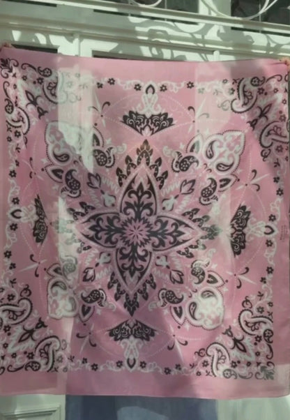 The Maison Lecomte Flament Bandana Sea Pink Scarf