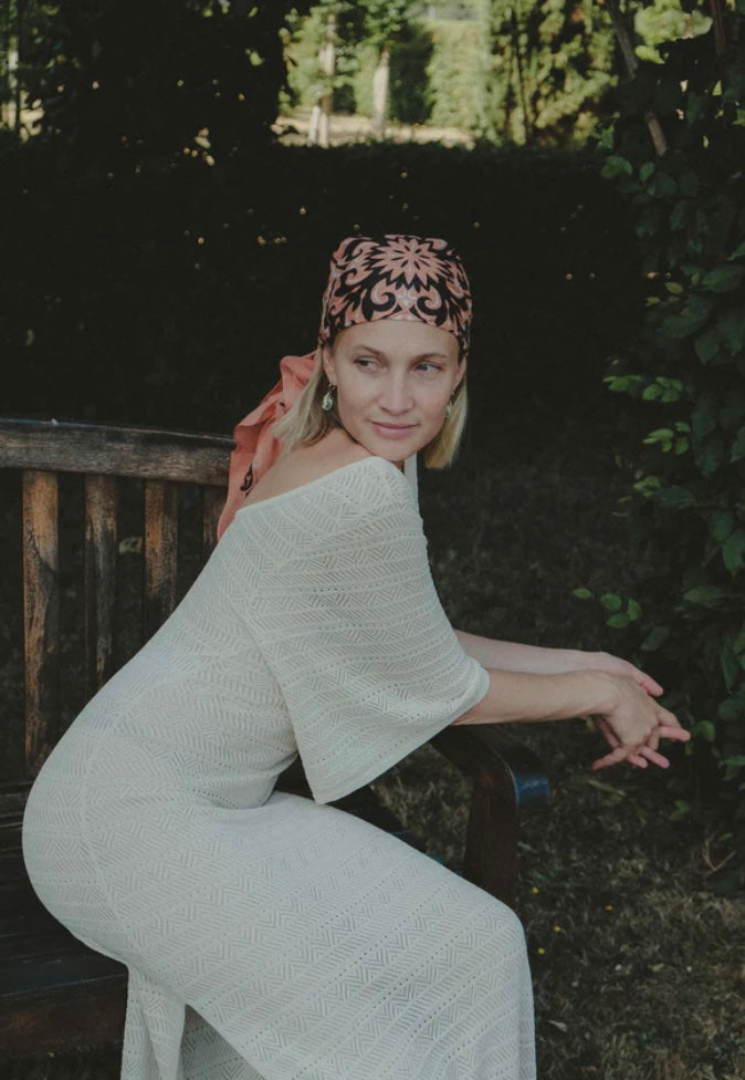 The Maison Lecomte Flament Bandana Sea Pink Scarf