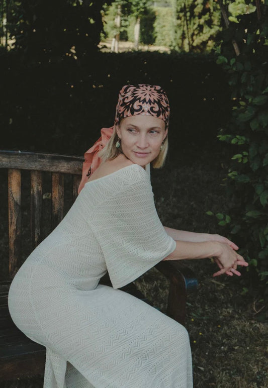 The Maison Lecomte Flament Bandana Sea Pink Scarf