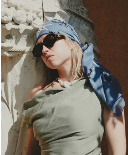 The Maison Lecomte Flament Bandana Riviera Cotton Scarf