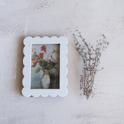 4x6 White Resin & MDF Scalloped Photo Frame
