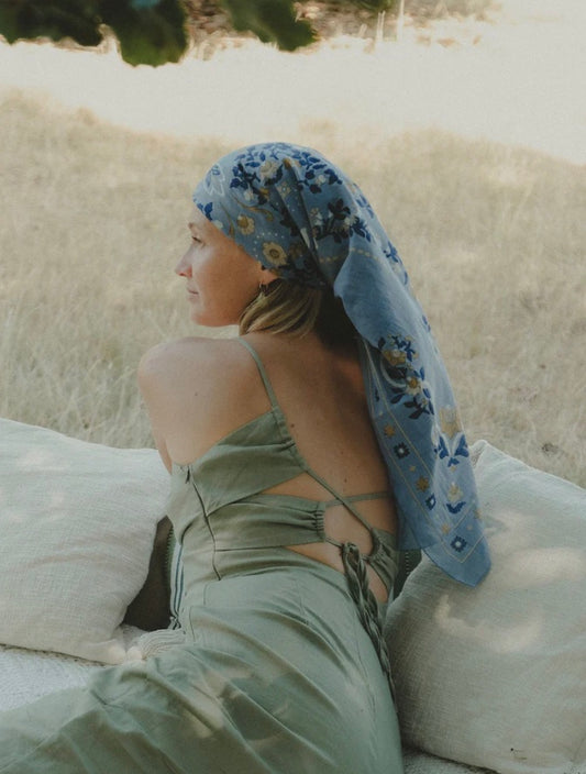 The Maison Lecomte Flament Secret Garden Sky Scarf