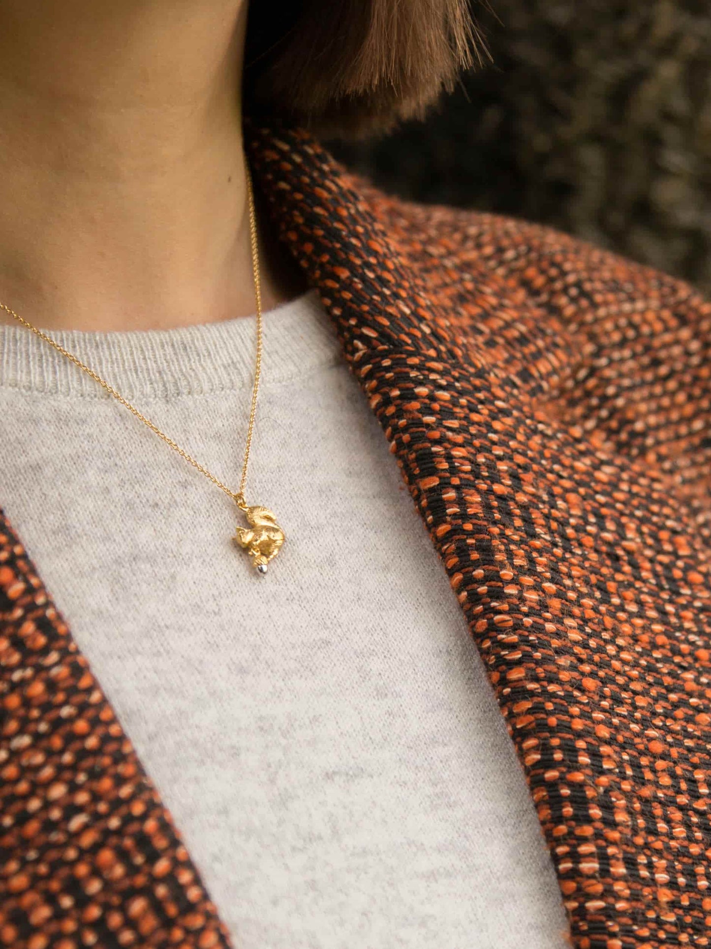Squirrel & Acorn Necklace