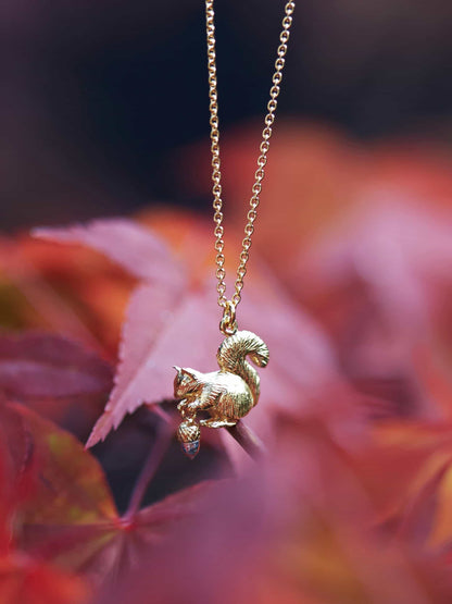 Squirrel & Acorn Necklace